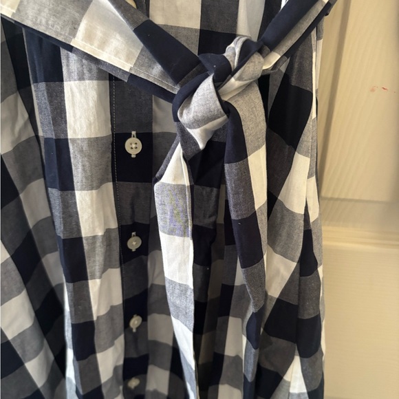 J. Crew Navy and White Gingham Dress with Belt 00 - Picture 5 of 8